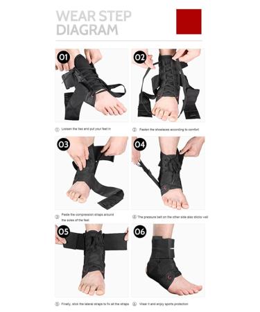 Lace Up Ankle Brace for Men & Women | Adjustable Ankle Support for Injury Recovery | Ankle Stabilizer for Basketball Volleyball & Tennis (Large) - Black - Buy Online on GoSupps.com