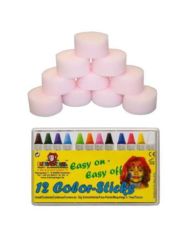 Eulenspiegel - Color Sticks 12 pieces fat-based make-up sticks Make-Up Sponges Make-up sticks and sponges
