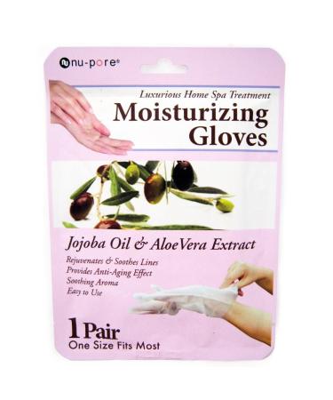 Nu-Pore Moisturizing Gloves Jojoba Oil & Aloe Vera Extract 1 Pair