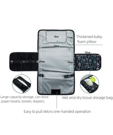 Portable Diaper Pad - Washable & Foldable Baby Changing Pad for On-the-Go - Comfortable Green Arrow Pattern - Buy Online on GoSupps.com