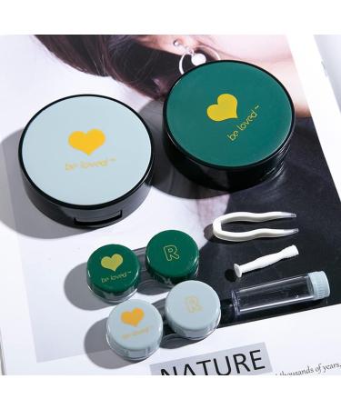 MthH Portable Contact Lens Container - Cute & Compact Cosmetic Case for High-Quality Care (Green) - Buy Online on GoSupps.com