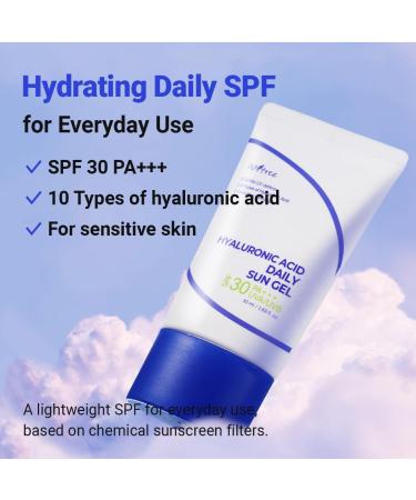 ISNTREE Hyaluronic Acid Daily Sun Gel - Lightweight SPF 30 PA+++ Moisturizing Sunscreen | No White Cast | Korean Skincare 50ml - Buy Online on GoSupps.com