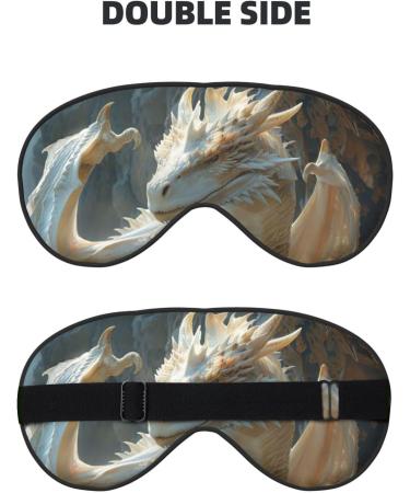 White Onychosaurus Mask for Deep Sleep & Relaxation | Adjustable Soft Blindfold for Travel & Meditation - Buy Online on GoSupps.com