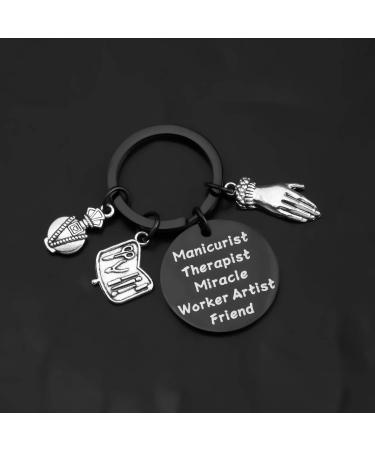 MYSOMY Manicurist Nail Tech Lanyard Manicurist Therapist Miracle Worker Artist Friend Keychain Clip for Nail Artist Beautician Nail Boss Cosmetology Gift for Her (black) - Buy Online on GoSupps.com