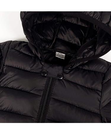 Kids Hooded Puffer Jacket in Black | Lightweight Winter Coat for Boys & Girls - Size 3-4 Years - Buy Online on GoSupps.com