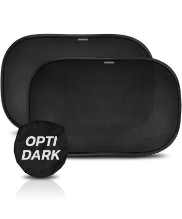 Car Sun Shade for Baby Certified UV Protection- Opti Dark 51x31cm for Full UV Protection - Baby Window Shade - Sun Shade for Car Window Baby - with Suction Cups Black