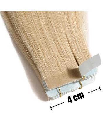 Elailite Invisible Hair Extensions - 20 Pieces Remy Tape Extensions 45cm 50g #613 Bleached Blonde Real Human Hair - Buy Online on GoSupps.com