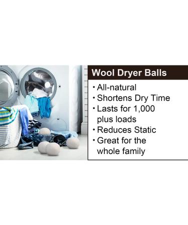 Organic Wool Dryer Balls - Natural Laundry Balls for Chemical-Free Softening, Wrinkle Reduction, and Faster Drying (2 Pack) - Buy Online on GoSupps.com