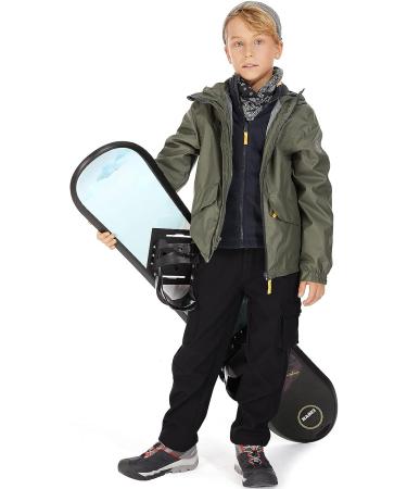 Asfixiado Kids Waterproof Snow Pants | Fleece Lined Insulated Ski Pants - X-Large 1 (Black) - Buy Online on GoSupps.com