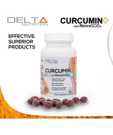Delta Nutrition Curcumin+ with NovaSOL Liquid Micelle Technology - Superior Bioavailability - 60mg/Serving - Buy Online on GoSupps.com