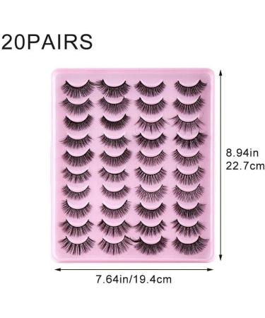 False Eyelashes 20 Pairs Textured Natural Fluffy Boosted Wispy Lashes False Eyelashes Thick Long Messy False Eyelashes - Buy Online on GoSupps.com