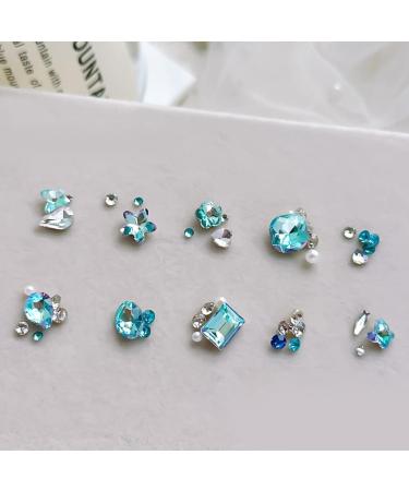 FEIlei 10x/Set Butterfly Nail Rhinestones Square Nail Charms DIY Hearts Nail Art Charms - Buy Online on GoSupps.com
