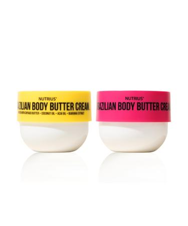 Nutrius Brazilian Body Butter Cream - Coco + Berry Bliss (2 x 6 FL OZ)