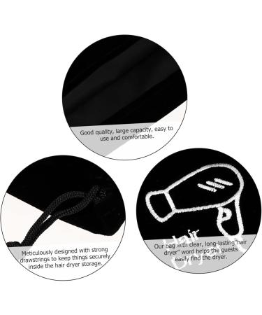Gogogmee 5 Pcs Hair Dryer Storage Bag Cotton Drawstring Bags Drawstring Makeup Bag Sack Flannel Black - Buy Online on GoSupps.com