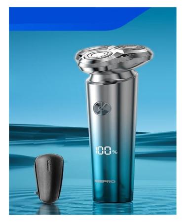 Shaver Electric Shaver Portable Men's Beard Shaver Full Body Washable Intelligent Rechargeable Automatic Rotating Shaver Shaver RS901 Sky Blue (1 Pack) Send Leather Bag Regular Pack RS901 Azure