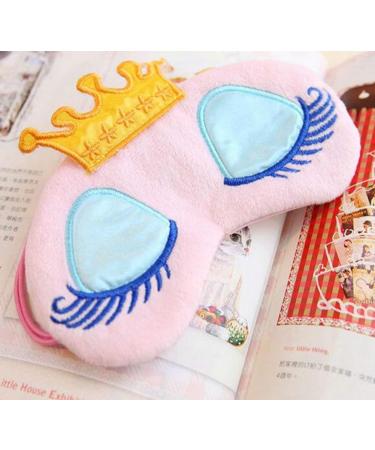 AKOAK Pack of 2 Princess Crown Sleeping Eye Masks for Girls - Pink + Light Blue - Buy Online on GoSupps.com