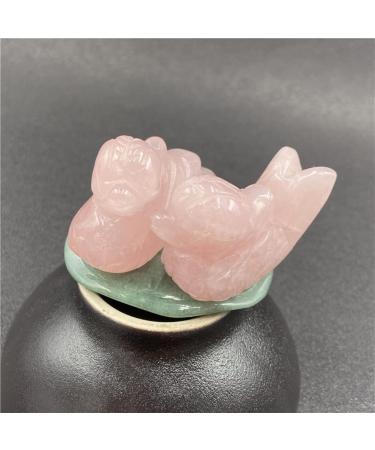Gemstones for Decoration Natural Rose Quartz Mandarin Duck Crystal Carved Lover Decorative Crystal JZIGTDEM - Buy Online on GoSupps.com