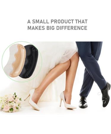VivoFoot Anti-Slip Heel Grips - 4 Pairs Gel Liner Pads for Loose Shoes Blister Protectors for Men & Women - Self-Adhesive Cushion Inserts (Beige & Black - Buy Online on GoSupps.com