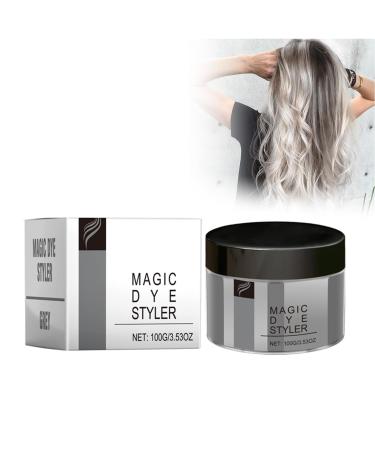 Nurvidis Hair Color Wax Temporary Color Temporary Colored Wax Natural Hair Color Cream Hair Color Cream for Parties or Cosplay Easy Coloring (Dark Gray)