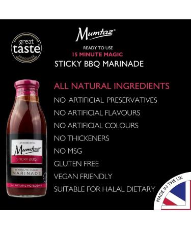 Mumtaz STICKY BBQ Marinade Sauce - Pack of 3x500g 15 Minute Magic Marinade Medium Spiced BBQ-Grill-Roast-Stir or Air fry All Natural Ingredients Gluten Free Vegan Friendly. - Buy Online on GoSupps.com