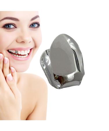 Gold Teeth Caps 14k Gold Realistic Fake Teeth Grills | Plain Single Tooth Caps Realistic Fake Teeth Grills Stylish Tooth Caps and Mouth Grills for Men and Women Black Tarnish