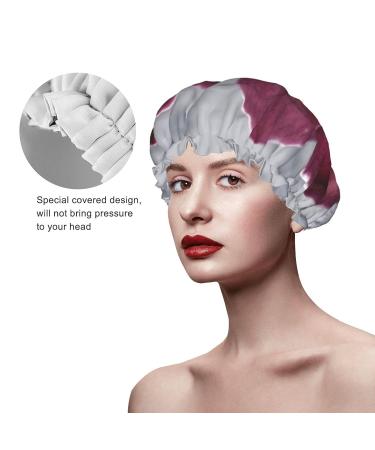 Flower Pebble Printed Waterproof Shower Cap for Women - Fits All Head Sizes and Hair Textures - Buy Online on GoSupps.com