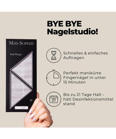 Original Miss Sophie Nail Foils Pearly I | 24 Ultra-Thin Glitter Nail Stripes for Fingers & Toes | Easy Application for Natural Acrylic Gel & Shellac Nails - Buy Online on GoSupps.com