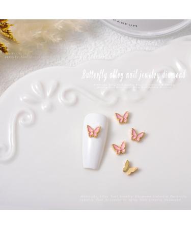 FEIlei 5Piece Colorful Metal Butterfly Nail Decoration Butterfly Charm for DIY Manicure - Buy Online on GoSupps.com