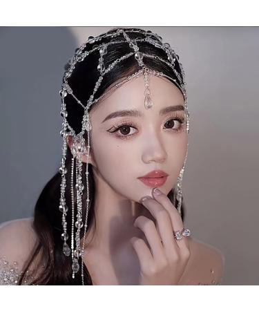 Prosy Bride Wedding Sparkling Headwear Crystal Tassel Headband Beaded Headpiece Wedding Style Accessories for Women and Girls - Buy Online on GoSupps.com