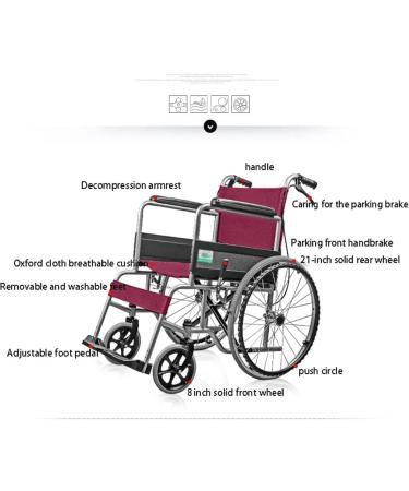Wheelchair For Outdoor Steel Ultra Light Ergonomic Wheelchair Foldable Self-propelled Wheelchairs Solid Wheel Mobility Scooters Wheel Chair(Black) - Buy Online on GoSupps.com