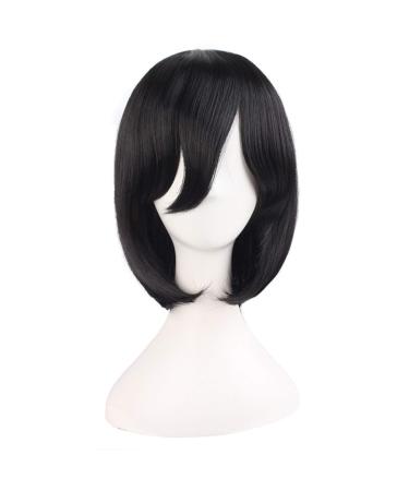MapofBeauty 14"/35cm Short Straight Women Cosplay Short Wig (Black) - Buy Online on GoSupps.com