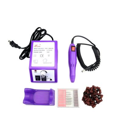 LILYS PET 20 000 RPM Light Type Professional Electric Nail Art Salon Drill Glazing Fast Machine Electric Nail Art File Drill with 1 Pack of Sanding Bands (Violet)