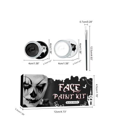 White & Black Face Paint Kit for Halloween & Cosplay | Non-Toxic SFX Makeup with Brushes | Perfect for Adults & Kids - The Ultimate Face & Body Painting Solution - Buy Online on GoSupps.com