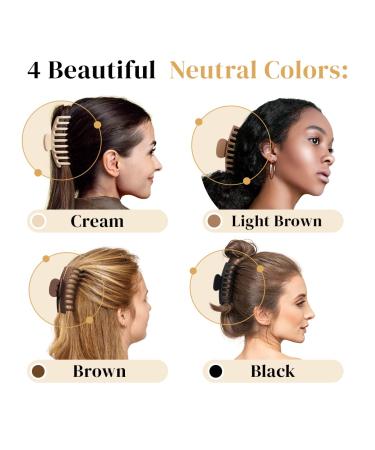 Large Claw Hair Clips Variety Pack for Women with Long Thick Hair - Hair Clamps and Banana Clips Included - Buy Online on GoSupps.com