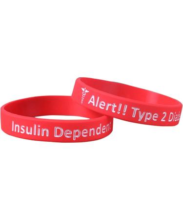 Lyndong 5 Pack Type 2 Diabetes Silicone Medical Alert ID Bracelet Wristbands - Alert ID Bracelets for Type 2 Diabetes Patients - Buy Online on GoSupps.com