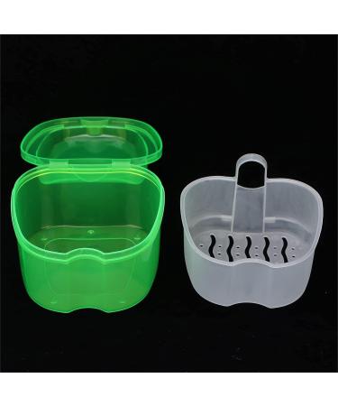 Denture Bathing Box - Soaking Container for Artificial Teeth with Sieve Basket | Colored Storage Box (Green) - Buy Online for International Shipping - Buy Online on GoSupps.com