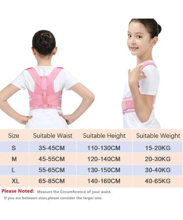 Back Posture Corrector Corset Shoulder Lumbar Wasit Support Correction For Kids Teens Straighten Upper Belt Pink M - Buy Online on GoSupps.com