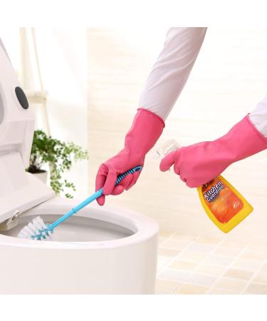 Wekiwgot Long Rubber Gloves - 3 Pairs Reusable & Waterproof for Kitchen Cleaning - Non-Slip Handle Ideal for Households - Buy Online on GoSupps.com