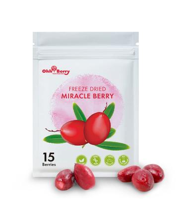 Ohh! Berry Miracle Berry [all 15 of them], Magic Berries Taste Change, Natural & Freeze-Dried Friut, Turn Sour Sweet and Reduce Sugar Use For Better Health Forever, No Preservatives