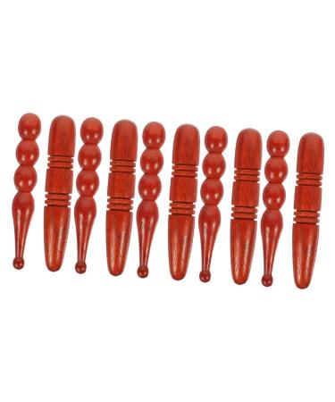 Minkissy 10 pieces of acupuncture massage accessories hand tools foot acupuncture rod shabbars skin care tools portable massage device foot massager wooden massage tab acupuncture sticker