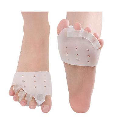 Gel Metatarsal Cushion Toe Separators Silicone Toe Separator for Overlapping Toes Toe Spacers Toe Sleeve Metatarsal Bunion Pads for Hammer Toe Straightener Crooked Toe Stretchers Bunion Pain Relief Toe Separators + Bunion Pads - 1 Pair