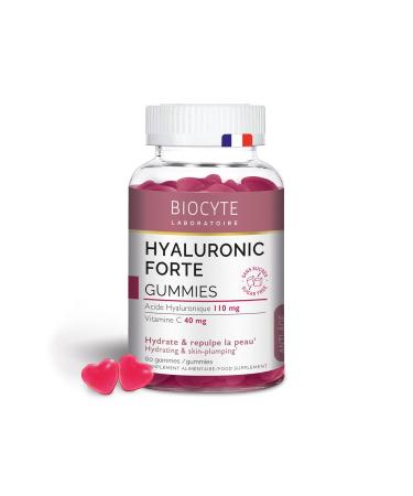 BIOCYTE Hyaluronic Forte Gummies - Hydrating & Plumping Food Supplement - Based on Hyaluronic Acid, Vitamin C and Vitamin B3-60 Gummies - 30 Day Program