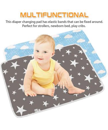 2 Pcs ALBOYI Baby Diaper Changing Pad Set | Waterproof & Reusable Nappy Mat for Home and Outdoor | Grey/Blue - Buy Online on GoSupps.com