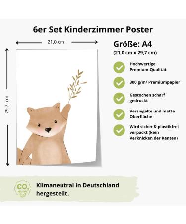 Meinbaby123 6 Set Din A4 Boho Kinderzimmer Poster | Premium Wandbilder f r Babyzimmer | Sloth & Friends Deko - Buy Online on GoSupps.com
