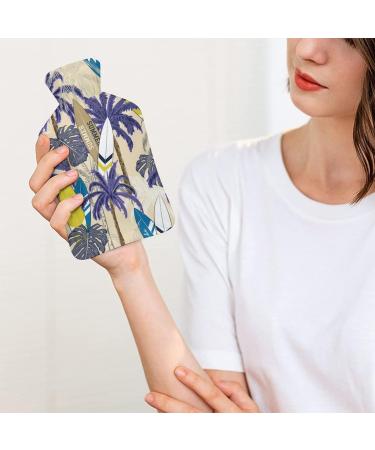 Blue Palm Hot Water Bottle with Plush Cover - Bed Warmer for Adults & Children | 26.5x15.3cm - International Shipping Available - Buy Online on GoSupps.com