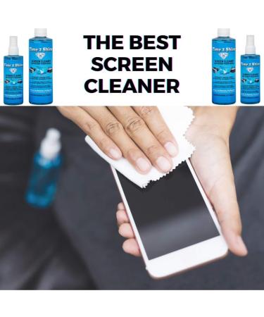 TIME2SHINE SCREEN CLEANER | Amazing For Electronic Screens | Extra Strength | 8oz Bottle | Shines Surfaces & More (Use Microfibre Cloth) - Buy Online on GoSupps.com