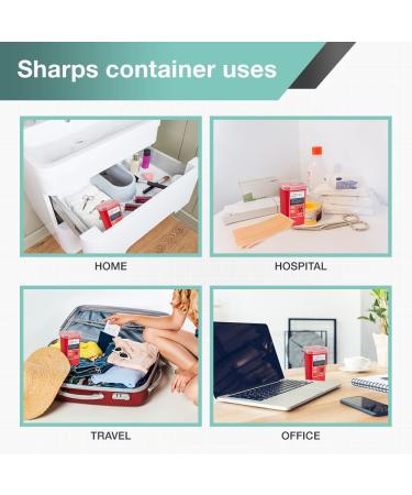 AdirMed Sharp Needle Disposal Container - 1 Quart - Ideal for Home, Clinic, Office, Barber Use - Buy Online on GoSupps.com