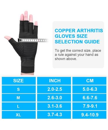 Acwoo Copper Arthritis Gloves - Compression Fingerless Gloves for Pain Relief | Men's & Women's Osteoarthritis Support - Buy Online on GoSupps.com