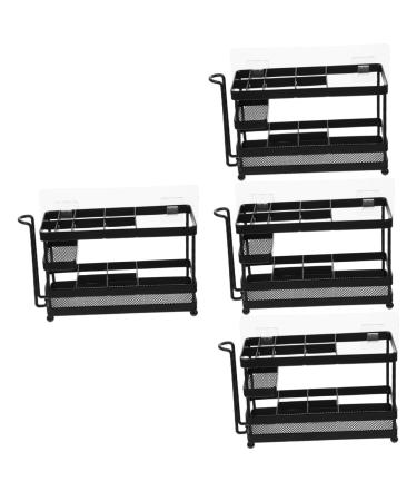 Cabilock 4 pieces of toothpaste rack underwool organizer shower storage stand no drilling shower storage shaver holder standing frame iron hairdressing tools wall holding