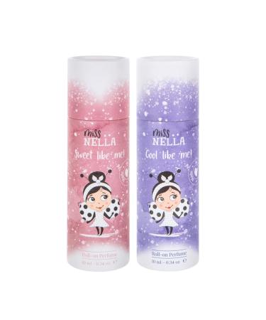 MISS NELLA Kids Perfume Be Like Me Roll On Perfume set for Children with Fresh Fragrances Safe & Natural Boys & Girls Perfume Oil with Roll-On Applicator 10ML Sweet Like Me + Cool Like Me